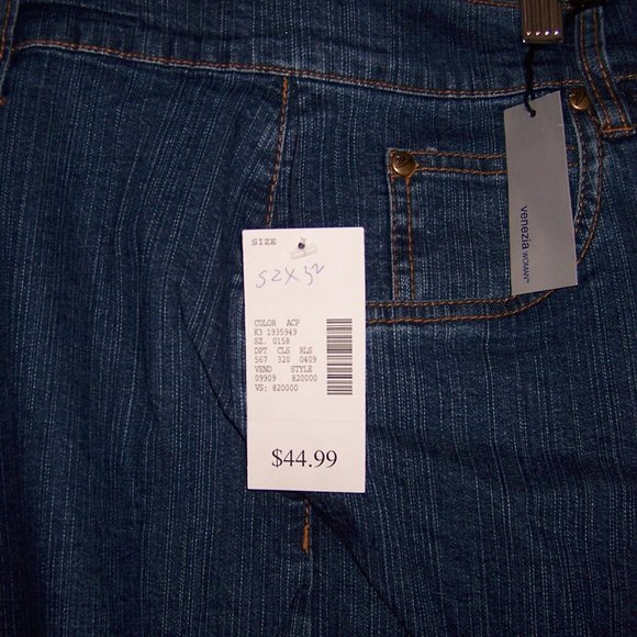 36 Tall Plus Venezia Woman Medium Wash Stretch Blue Denim Jeans NWT - Picture 10 of 10